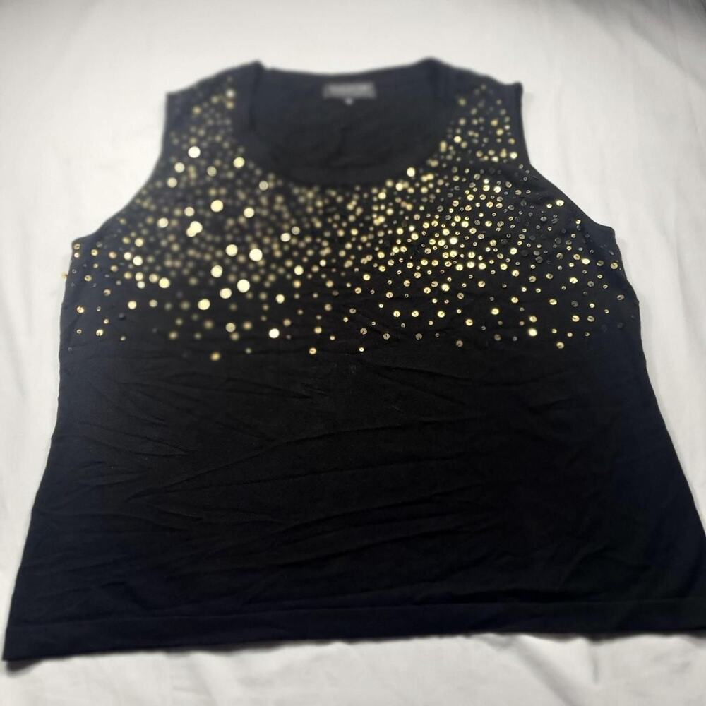 Jones-New-York Women's Black Tank with Gold Design sz 3X